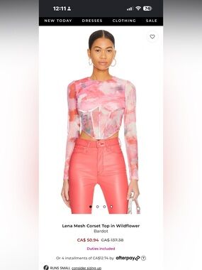 2. Bardot Size M in Wildflower MRSP $137.38